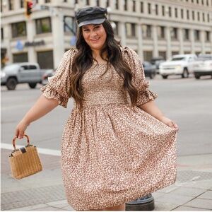 Ivy City Co. - Wild One Leopard Quarter Sleeve Velvet Dress